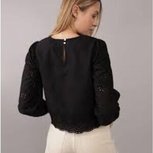 Nwt American Eagle Outfitters Black Lace Blouse